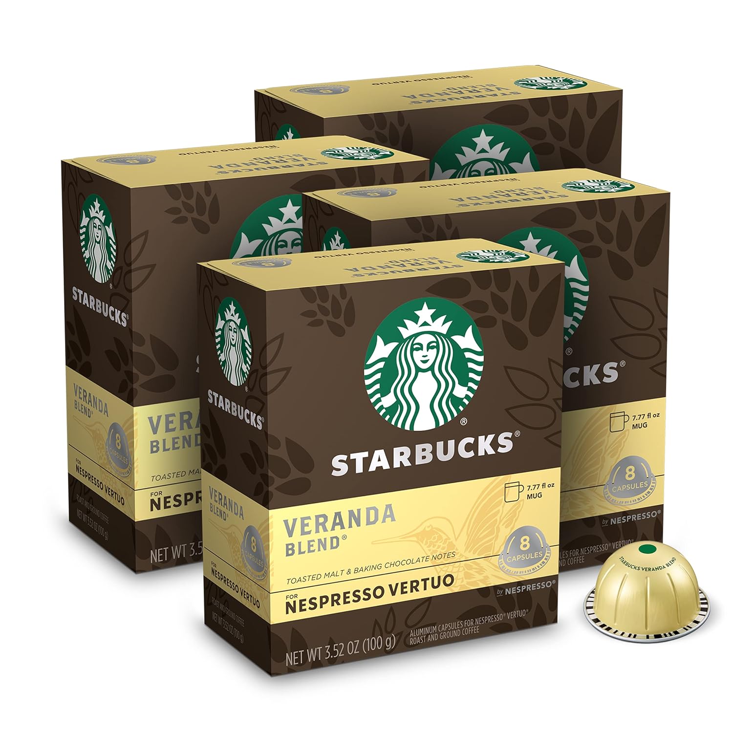 Starbucks by Nespresso Blonde Roast Veranda Blend Coffee (32-count single serve capsules, compatible with Nespresso Vertuo Line System) - Image 1